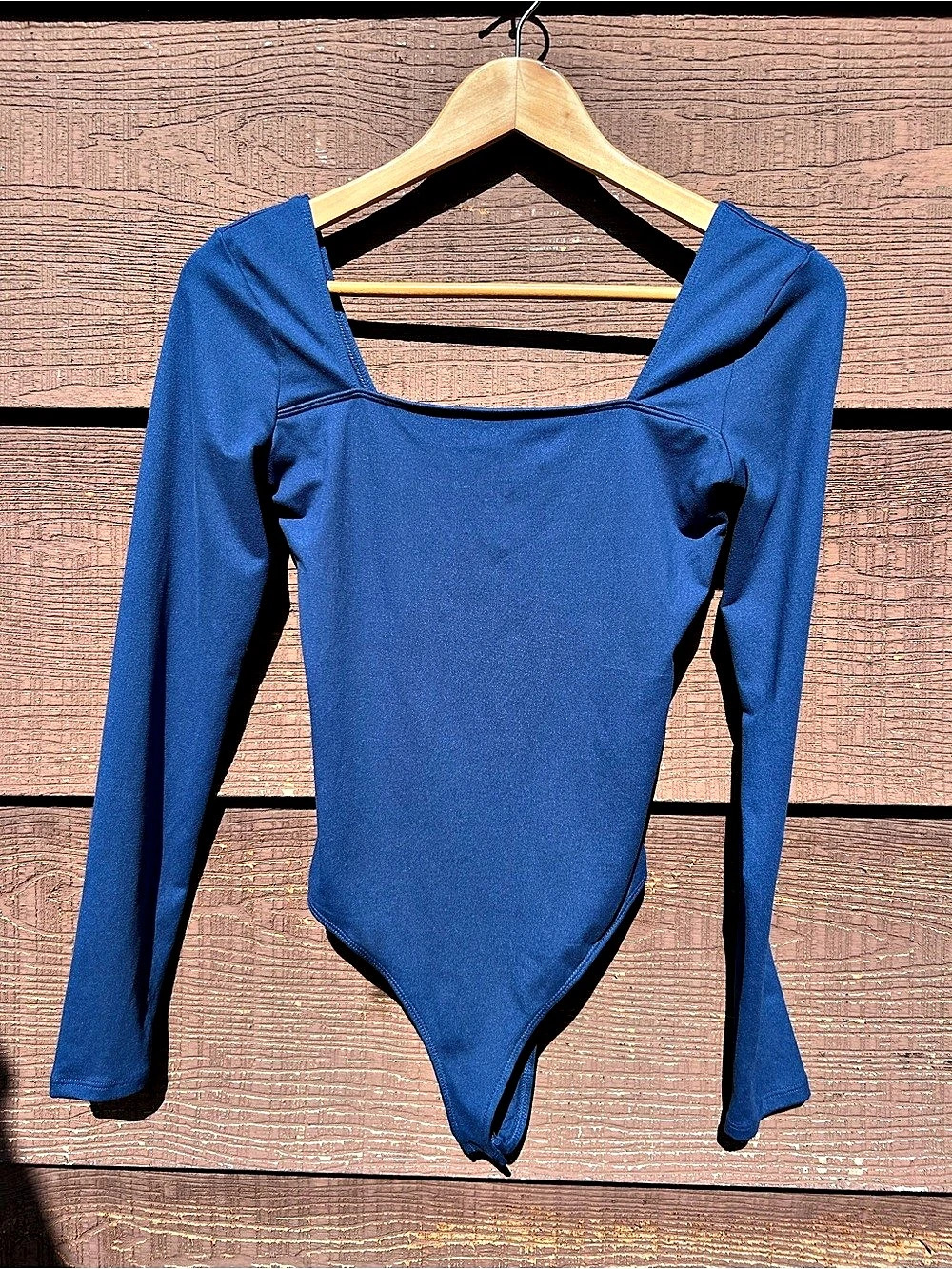Hollister Must-Have Collection Square Neck Long Sleeve Bodysuit Small in Royal B